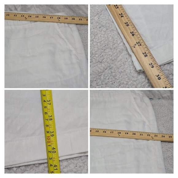 Chicos Womens White Pull On Pants Wide Leg Slash Pockets Linen Blend Size 16R - Picture 9 of 12